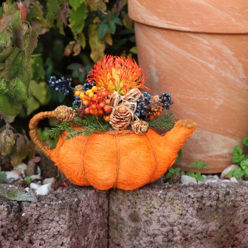 Floristik24 Jarra para plantar abóbora decoração laranja/amarelo-verde Ø13cm