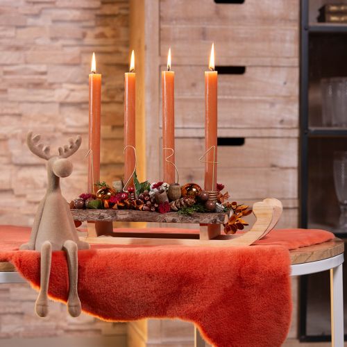 Itens Elk flocado borda sitter marrom 31 cm 3 peças