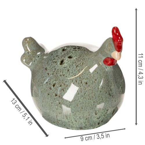Itens Galinha decorativa de cerâmica para sala de estar, com design rústico e forma abstrata, 13 cm, 2 peças.