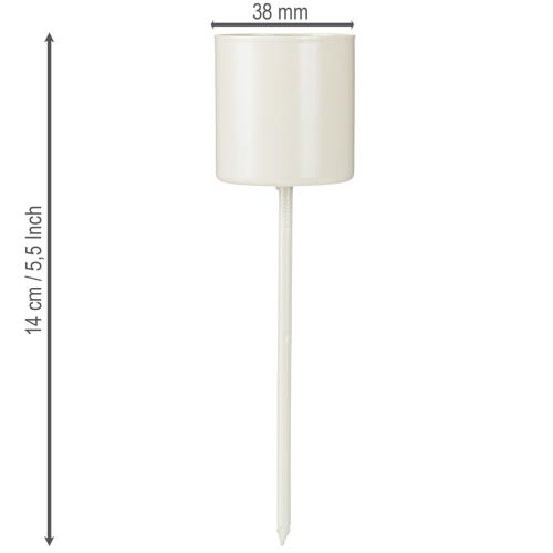 Itens Castiçal para velas cônicas grossas, metal, bege, 3,8 x 14 cm, 4 peças