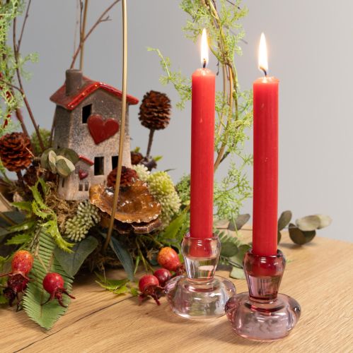 Itens Porta-velas cogumelo porta-velas vidro baga Ø6,5cm H7cm 2 unidades