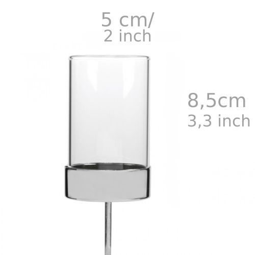 Itens Castiçais de fixação, metal/vidro, Ø5cm A19cm, 4 peças