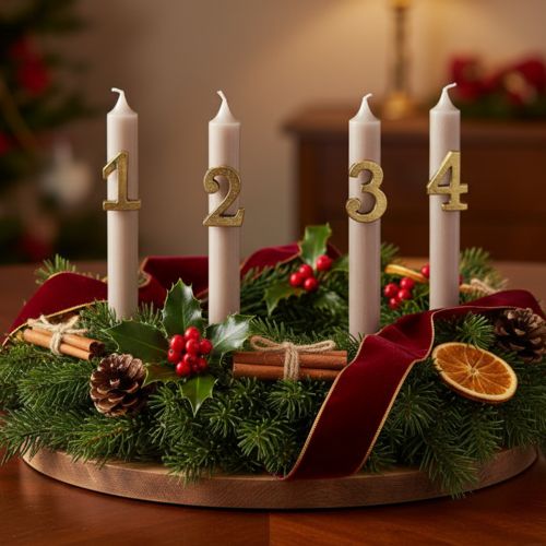 Conjunto de 4 alfinetes para velas do Advento, números 1 a 4, 4 cm, 4 peças | Floristik24.pt