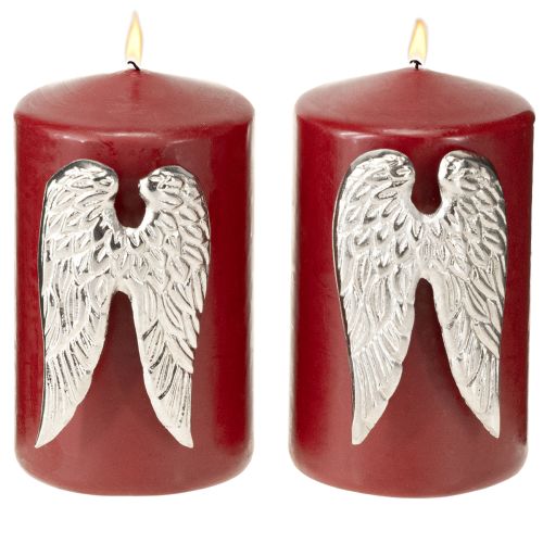 Itens Alfinetes de vela asas de anjo de Natal prata 4×7cm 4 peças