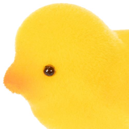 Itens Pintinhos de Páscoa em miniatura, com plumas amarelas e laranjas, 4,5 cm de altura, 18 peças.