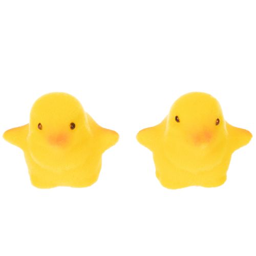 Itens Pintinhos de Páscoa em miniatura, com plumas amarelas e laranjas, 4,5 cm de altura, 18 peças.