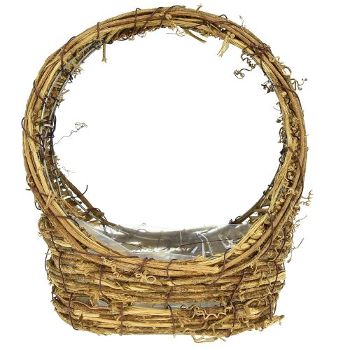 Itens Cesto para plantar com cabo cipó L18/22cm conjunto de 2