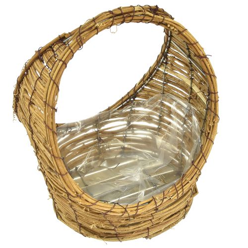 Itens Cesto para plantar com cabo cipó L18/22cm conjunto de 2