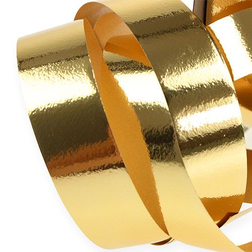 Itens Fita ondulada brilhante 19mm ouro 100m