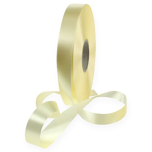 Floristik24 Fita ondulante amarelo claro 19mm 100m