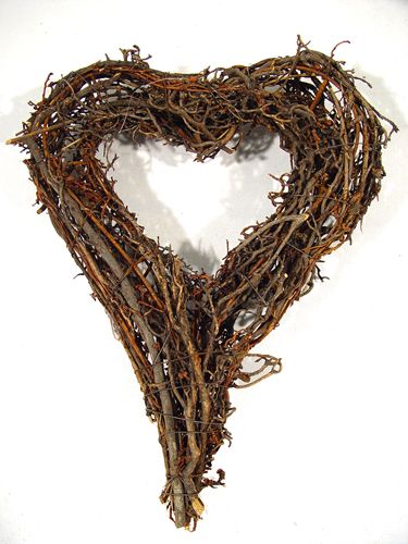 Floristik24 Guirlanda de ramo em forma de coração 20x25cm 4 peças naturais
