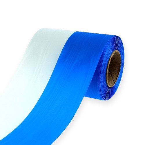 Floristik24 Fitas grinaldas moiré azul-branco 125 mm