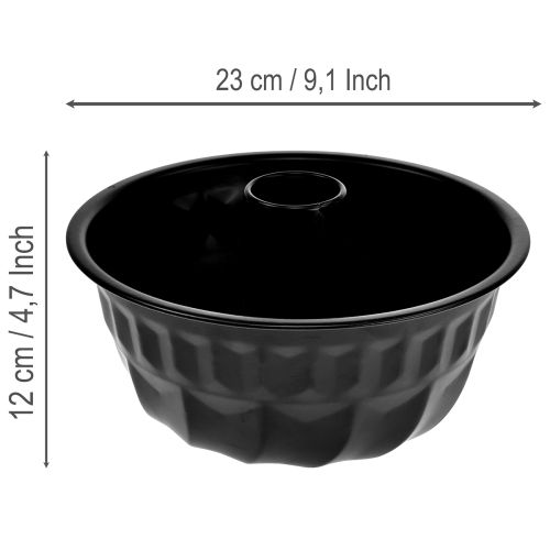 Itens Forma de bolo Bundt preta para decoração de cozinha, em metal, Ø23cm