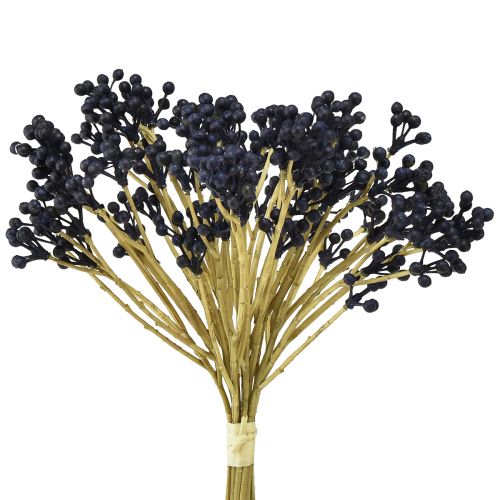 Floristik24 Bagas artificiais plantas artificiais azuis 28 cm 12 peças em um cacho