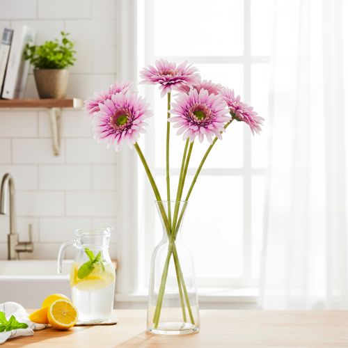 Flores artificiais de gerbera para jardim, roxas, 47 cm, conjunto de 6 peças. | Floristik24.pt