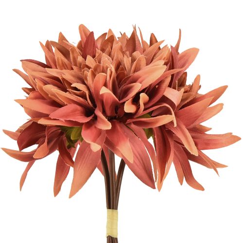 Itens Dálias artificiais flores castanho-avermelhadas Ø15cm C28cm 3 un