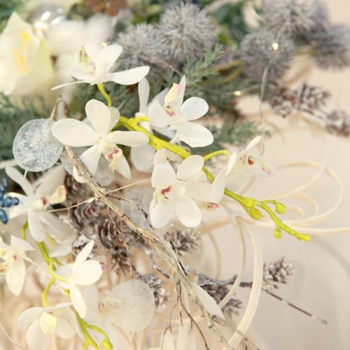 Itens Orquídeas artificiais flor branca Ø3,5–5cm C38cm 2 unidades