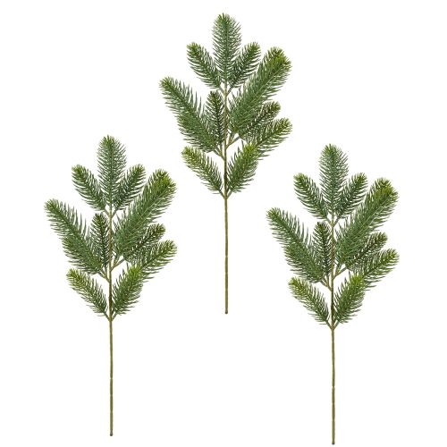 Floristik24 Ramos de abeto artificiais em verde C50cm 3 un