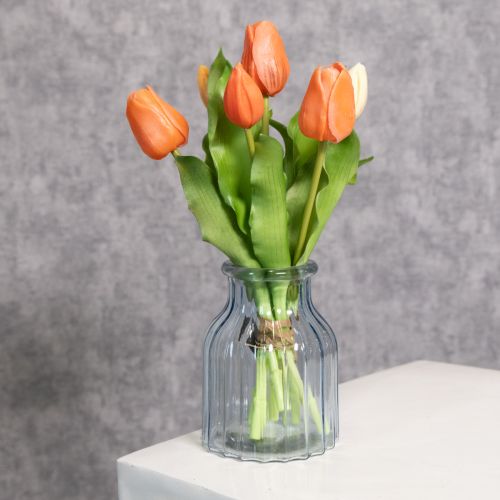 Itens Tulipas artificiais para decoração de primavera, sala de estar e cozinha, com aparência realista, 30 cm, 7 peças.