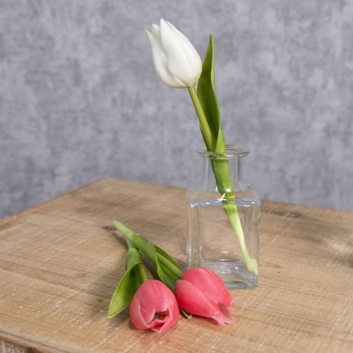 Itens Tulipa artificial, decoração realista, flor artificial durável para casa, 21 cm, 6 peças.