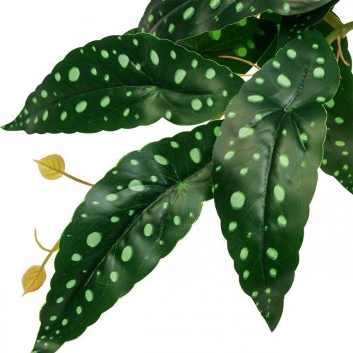 Floristik24 Begônia Artificial Planta Artificial Verde, Verde Escuro 42×28cm