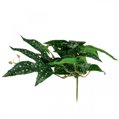 Floristik24 Begônia Artificial Planta Artificial Verde, Verde Escuro 42×28cm