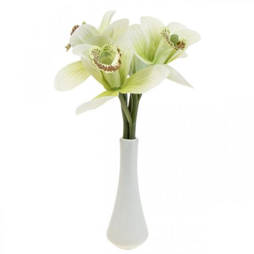 Orquídeas artificiais flores artificiais em vaso branco/verde 28cm