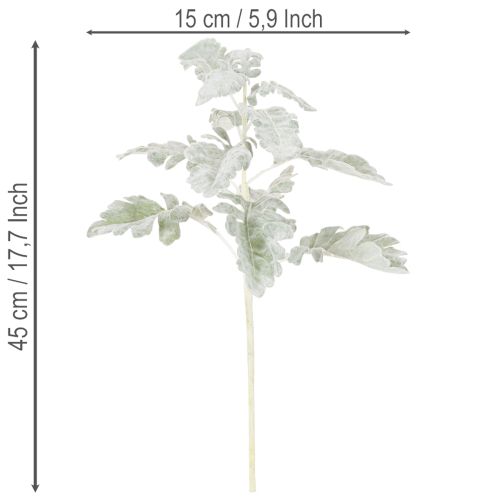 Ramo artificial de Senecio (erva-de-são-jacó), trabalhado com detalhes minuciosos, 45 cm, 3 peças. | Floristik24.pt