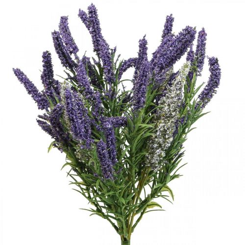 Floristik24 Planta artificial decorativa lavanda artificial arbusto branco roxo 46cm