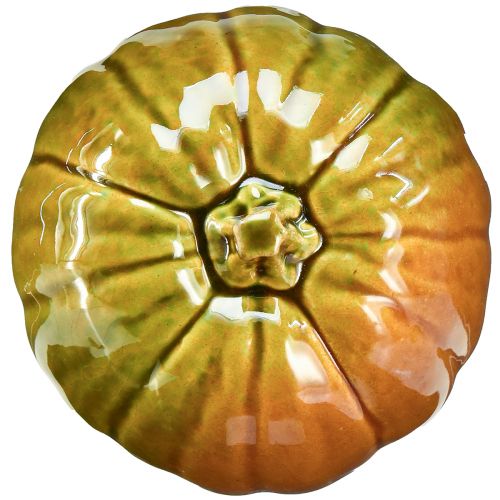 Floristik24 Abóbora decorativa de cerâmica em tons verdes brilhantes - 17,5 cm - perfeita para decoração de mesa de outono