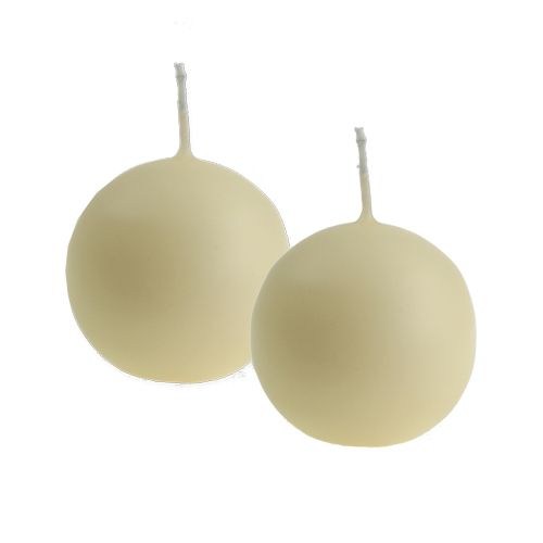Floristik24 Velas bola 60mm creme 16 un