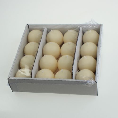 Floristik24 Velas bola 60mm creme 16 un