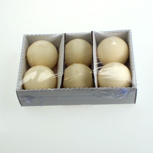 Floristik24 Velas bola 80mm creme 6 un.