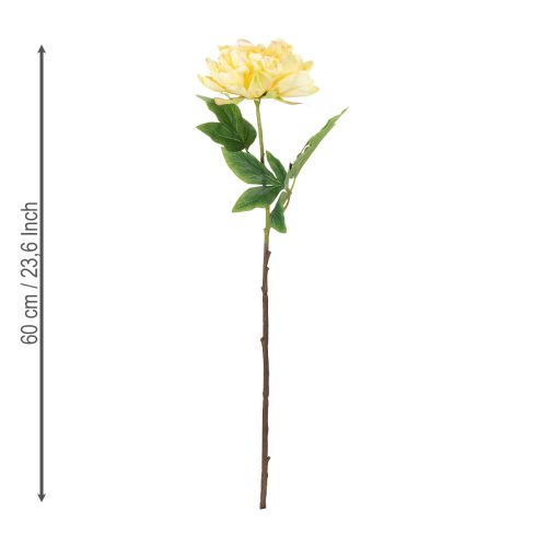 Itens Peônia artificial com flor grande para decoração de interiores com estilo floral atemporal, 60 cm, conjunto de 3 peças.