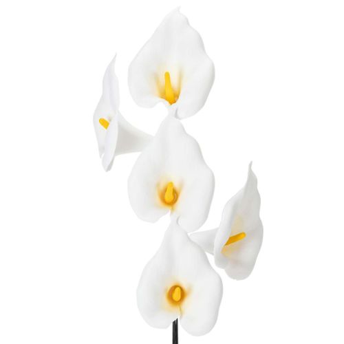 Itens Copo-de-leite artificial com estames amarelos, flores decorativas, 35 cm, 10 peças
