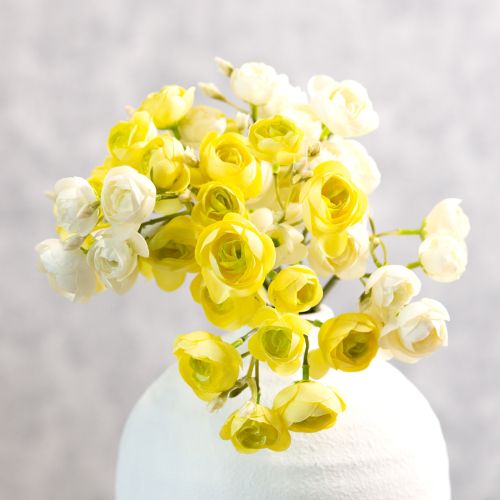 Itens Buquê de ranúnculos artificiais para decoração de primavera, 32 cm, 5 peças.