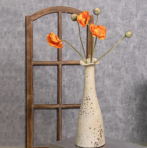Itens Conjunto de flores artificiais, buquê de papoulas realista, decoração para casa ou escritório, 75 cm, 3 peças