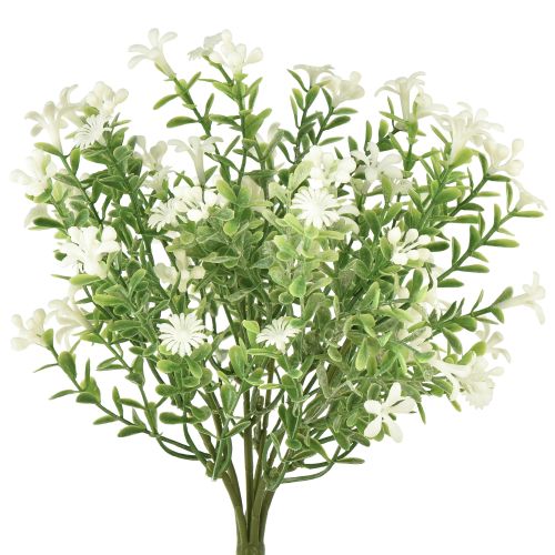 Itens Flores artificiais brancas Buquê de flores artificiais planta de gelo branca 26cm
