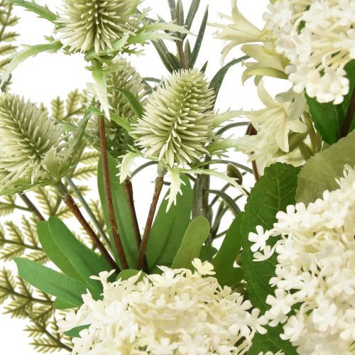 Itens Buquê de flores artificiais, planta bola de neve, samambaia, 65 cm