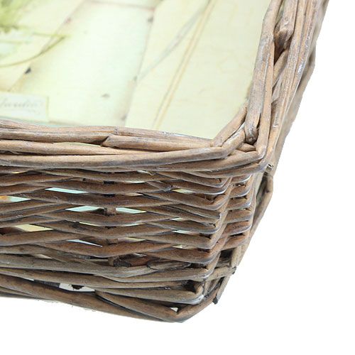 Floristik24 Cesto de vime com motivo lavanda 20cm