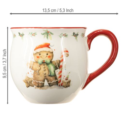 Itens Caneca de cerâmica de boneco de gengibre para Natal H9,5cm
