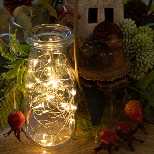 Cordão de luzes LED para uso interno, alimentado por bateria, branco quente, 30 LEDs, 3m, 6 peças | Floristik24.pt