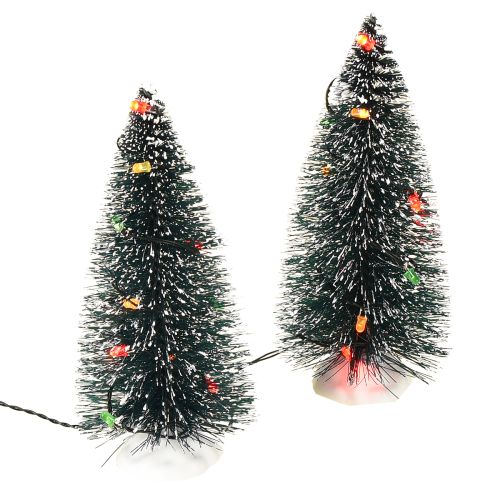 Mini árvore de Natal artificial LED para bateria 16 cm 2 peças