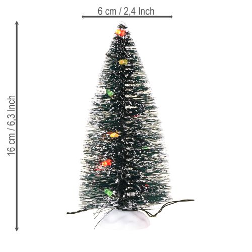 Itens Mini árvore de Natal artificial LED para bateria 16 cm 2 peças