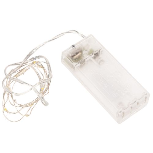 Cordão de luzes LED a bateria para uso interno, branco quente, 10 LEDs, 1 m de comprimento, 6 unidades. comprar | Floristik24.pt