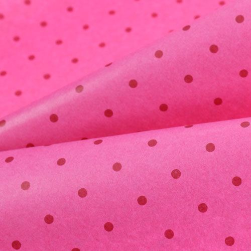 Itens Papel punho 25cm 100m pontos rosa