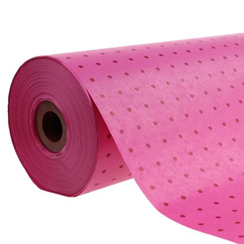 Floristik24 Papel punho 37,5cm 100m pontos rosa