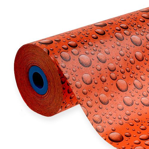 Floristik24 Punho de papel com padrão laranja 25cm 100m