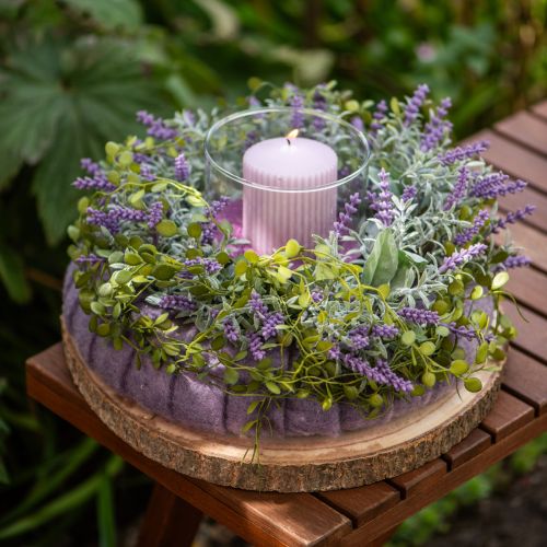 Itens Coroa de lavanda mediterrânea Ø50cm, coroa de flores artificiais com lavanda e alecrim