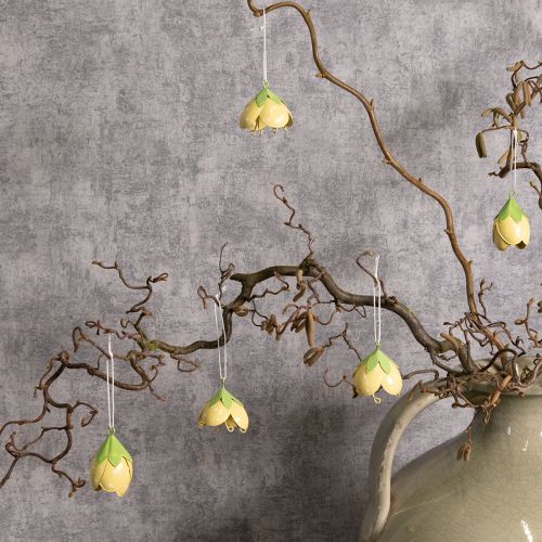 Itens Flor metálica suspensa para decoração romântica de interiores e exteriores, 6 cm, 6 peças